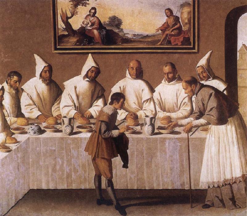 Francisco de Zurbaran St Hugo of Grenoble in the Carthusian Refectory China oil painting art